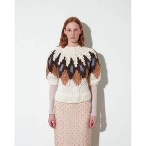 NEW MAIAMI alpaca mix jaquard pullover in creme